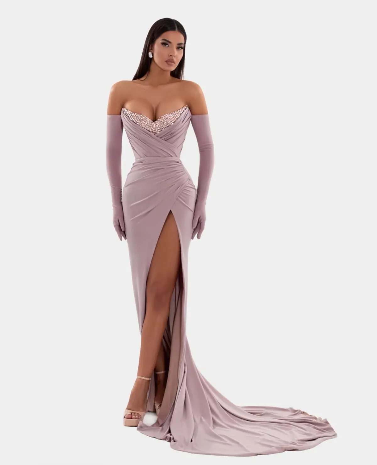 Albina Dyla Long Dress with Gloves - Image 1