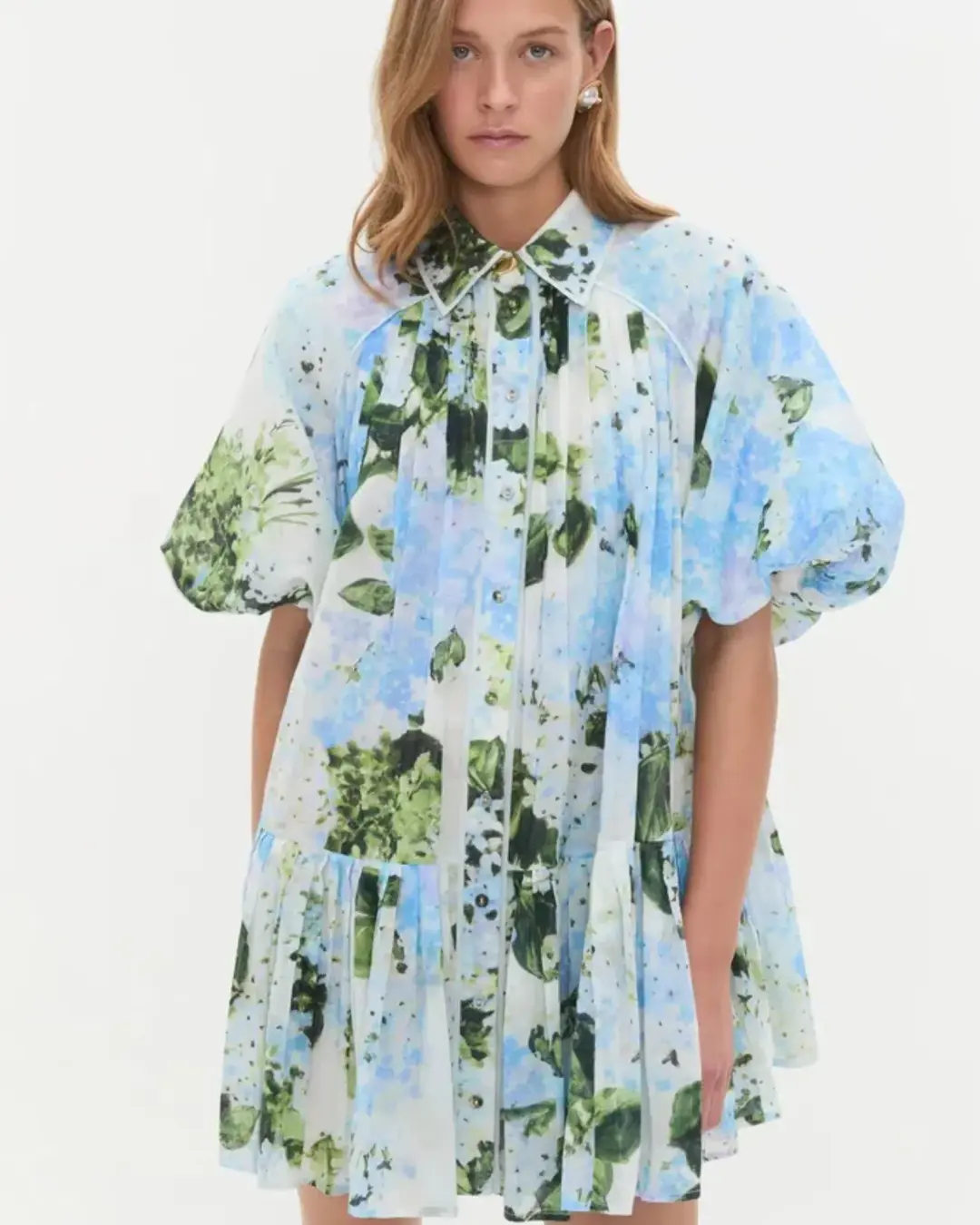 Aje Anthea Mini Smock Dress Blue Size 12 for rent on The Volte - main image