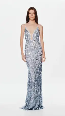 Misha The Sapphire Sequin Dress in Dove Grey Size M (10) for rent on The Volte - image 2