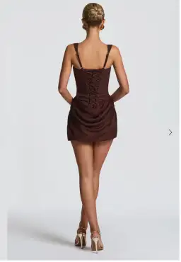 Cornelia Mini Dress - Plum Brown for rent on The Volte - image 3