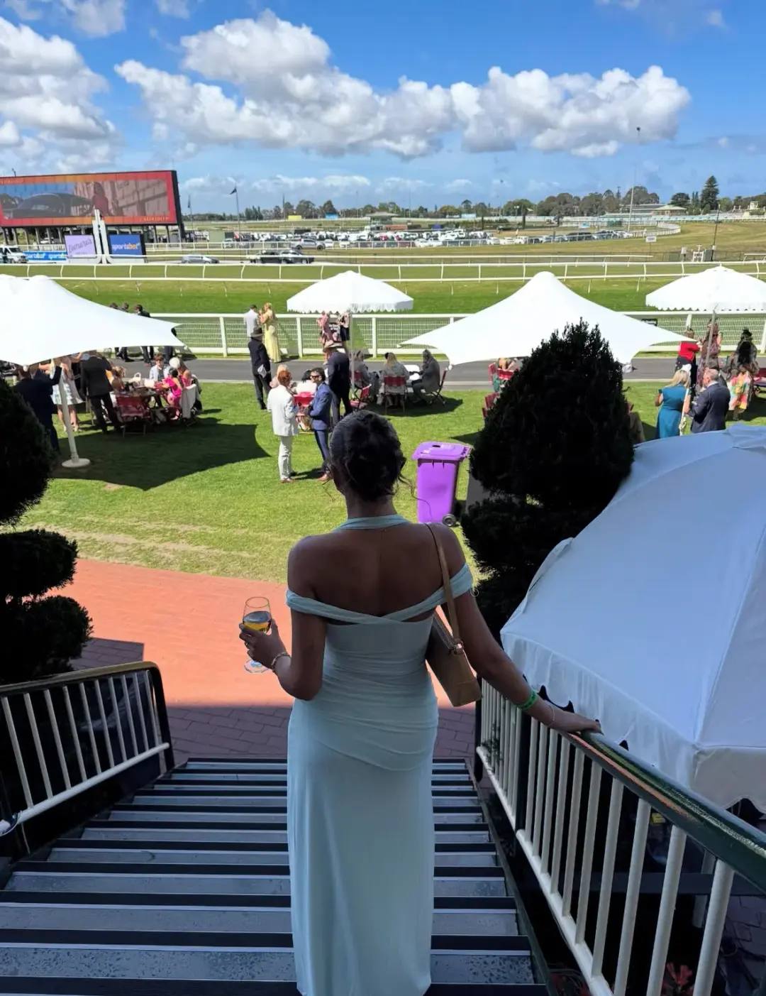 Bec and Bridge Winnie Halter Maxi Dress in Spearmint Arctic Blue Size 6 / XS au for rent on The Volte - main image