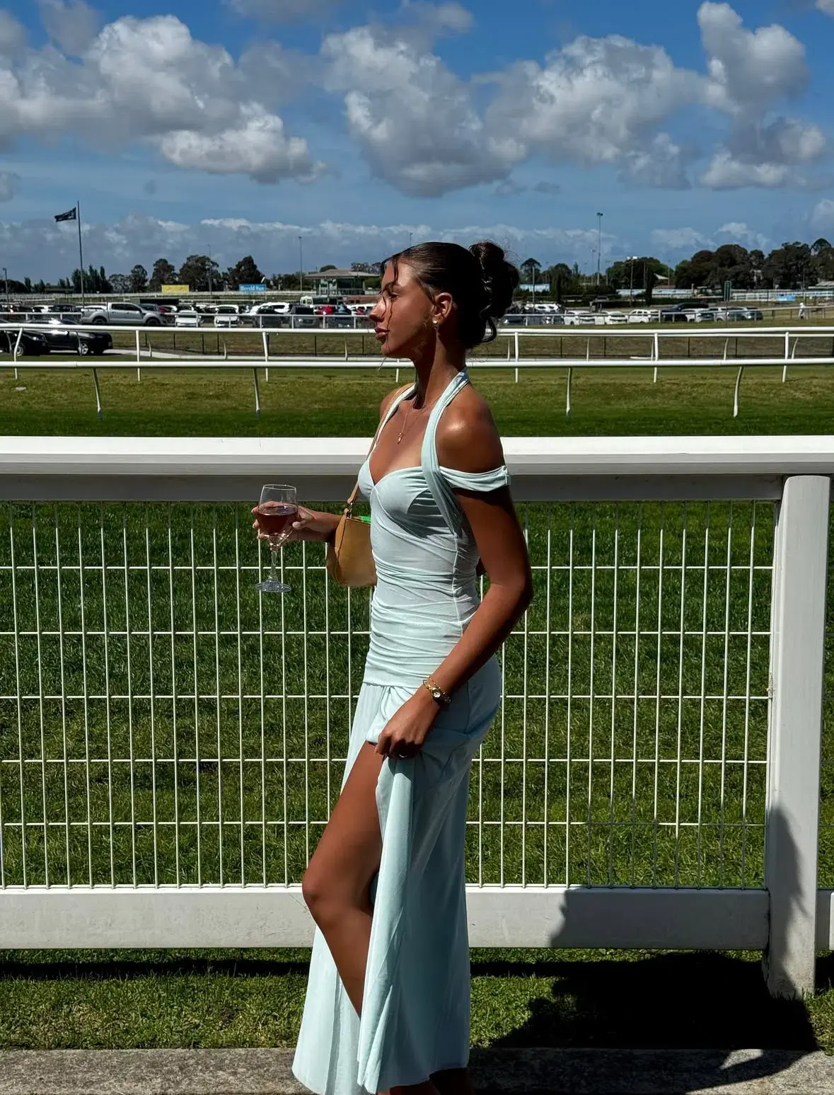 Bec and Bridge Winnie Halter Maxi Dress in Spearmint Arctic Blue Size 6 / XS au - Image 2