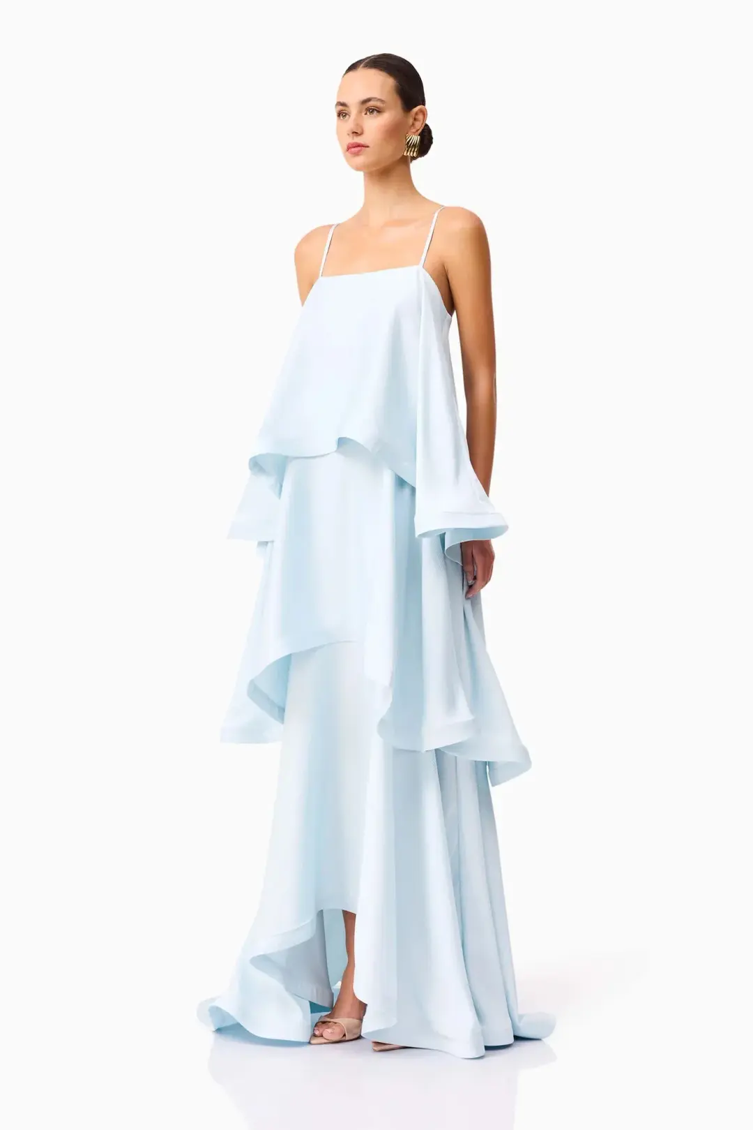 Elliatt Tilly Tiered Maxi Dress in Blue Size 6 / XS for rent on The Volte - main image