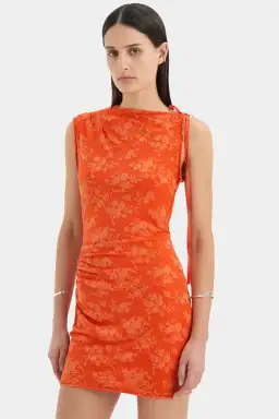 Sir the label Blanca mini dress in palmera tangerine size 1/8 for rent on The Volte - image 2