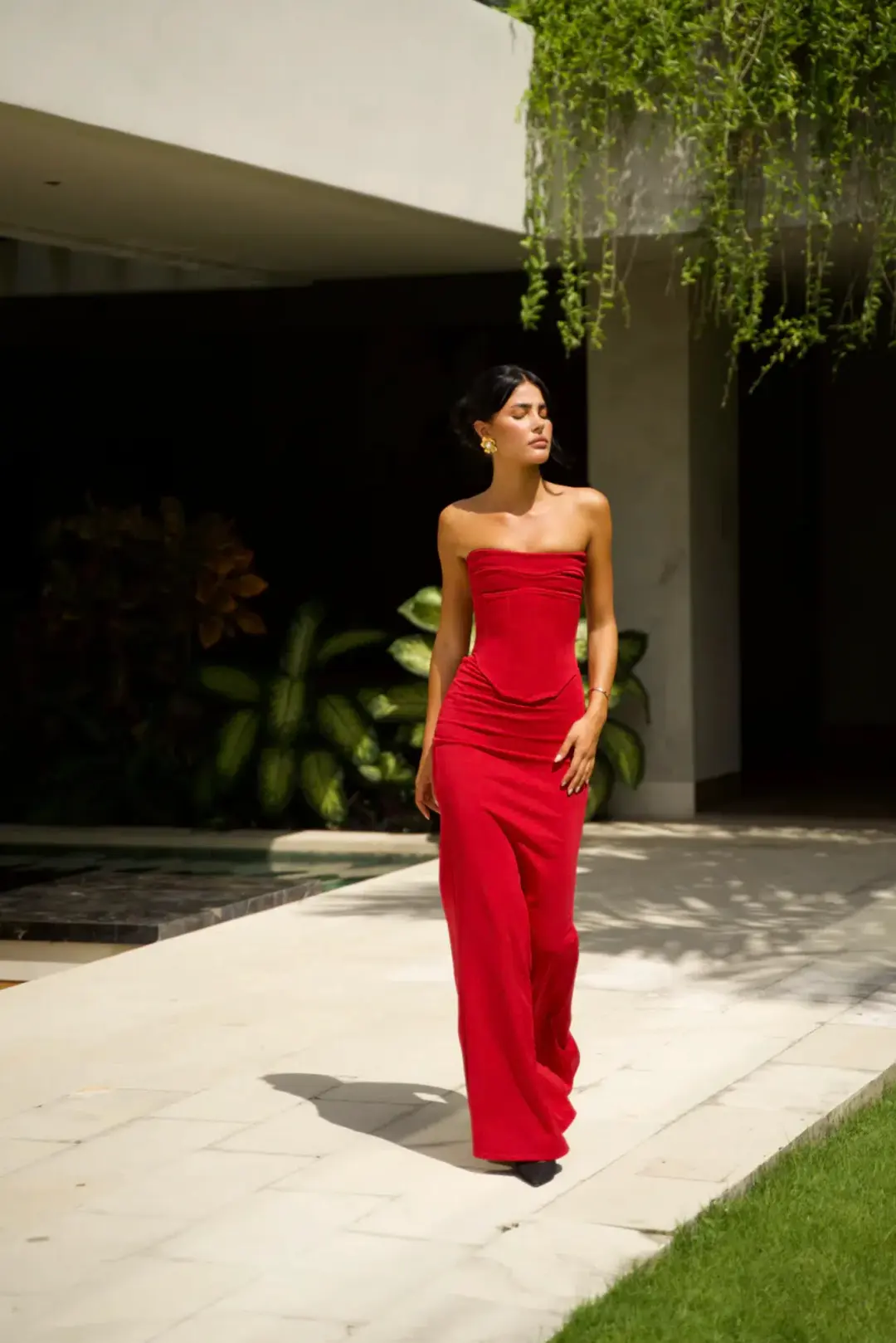 HNTER THE LABEL LOUIE GOWN WINE SIZE SMALL for rent on The Volte - main image