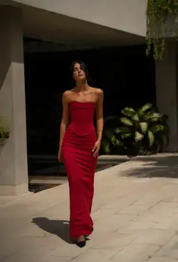 HNTER THE LABEL LOUIE GOWN WINE SIZE SMALL for rent on The Volte - image 1