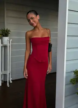 HNTER THE LABEL LOUIE GOWN WINE SIZE SMALL for rent on The Volte - image 3