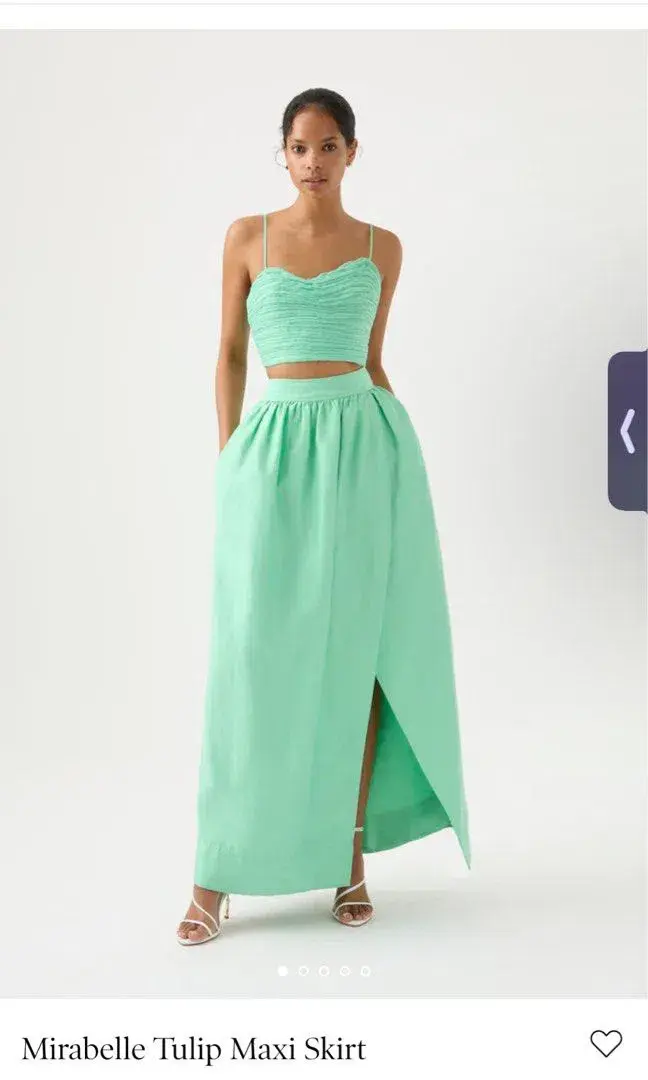 AJE Mirabel Tulip Maxi Skirt & Laurier Wave Cropped 2 Piece Set Size 10/12 for rent on The Volte - main image