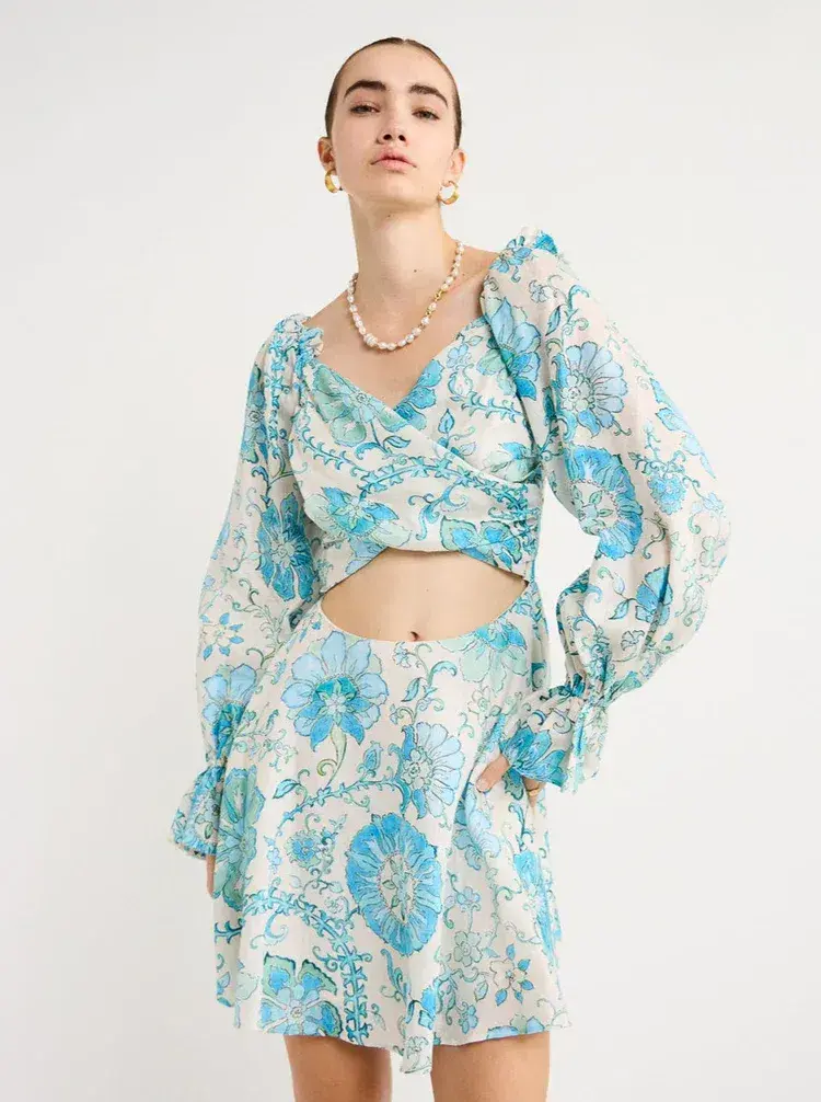 Kate Ford Nemea Tie Back Dress In Multi Size L/3 for rent on The Volte - main image