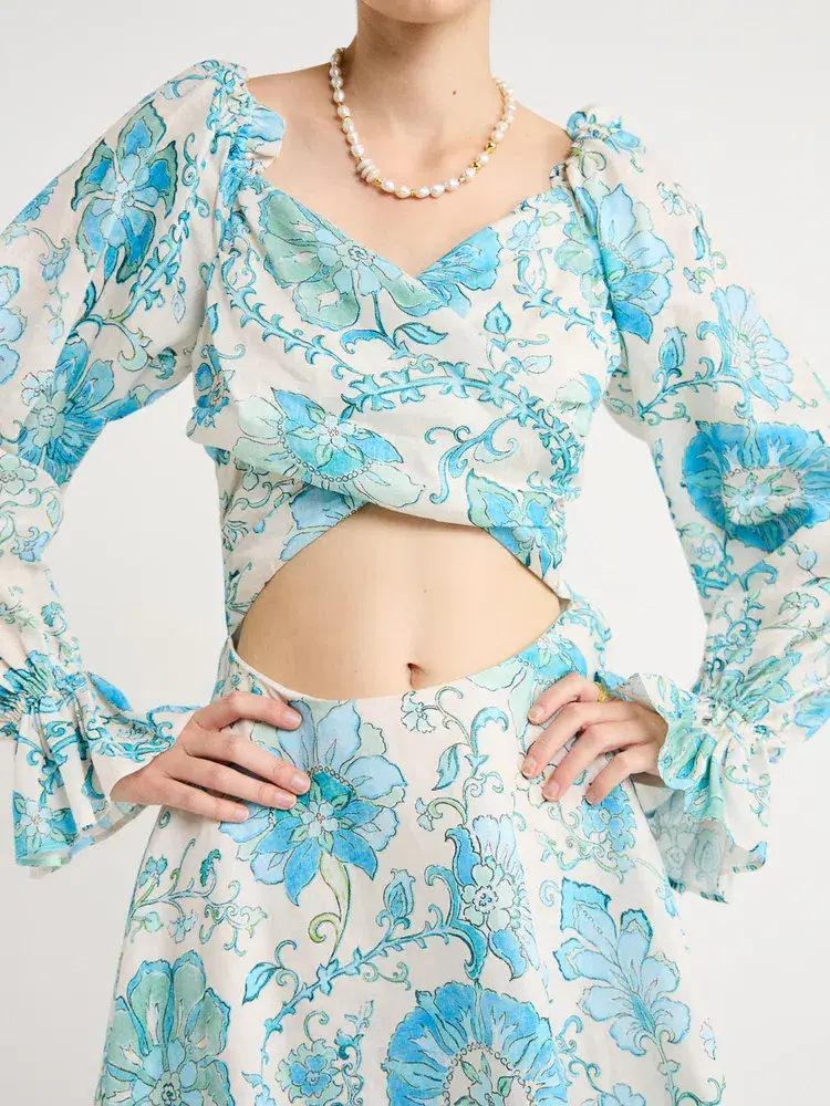 Kate Ford Nemea Tie Back Dress In Multi Size L/3 for rent on The Volte - main image