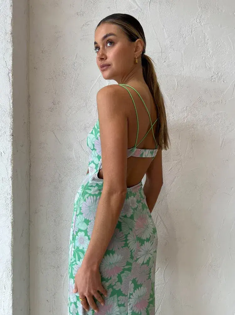 Hansen And Gretel Fantasy Maxi Dress In Flowerbomb Size Large for rent on The Volte - main image