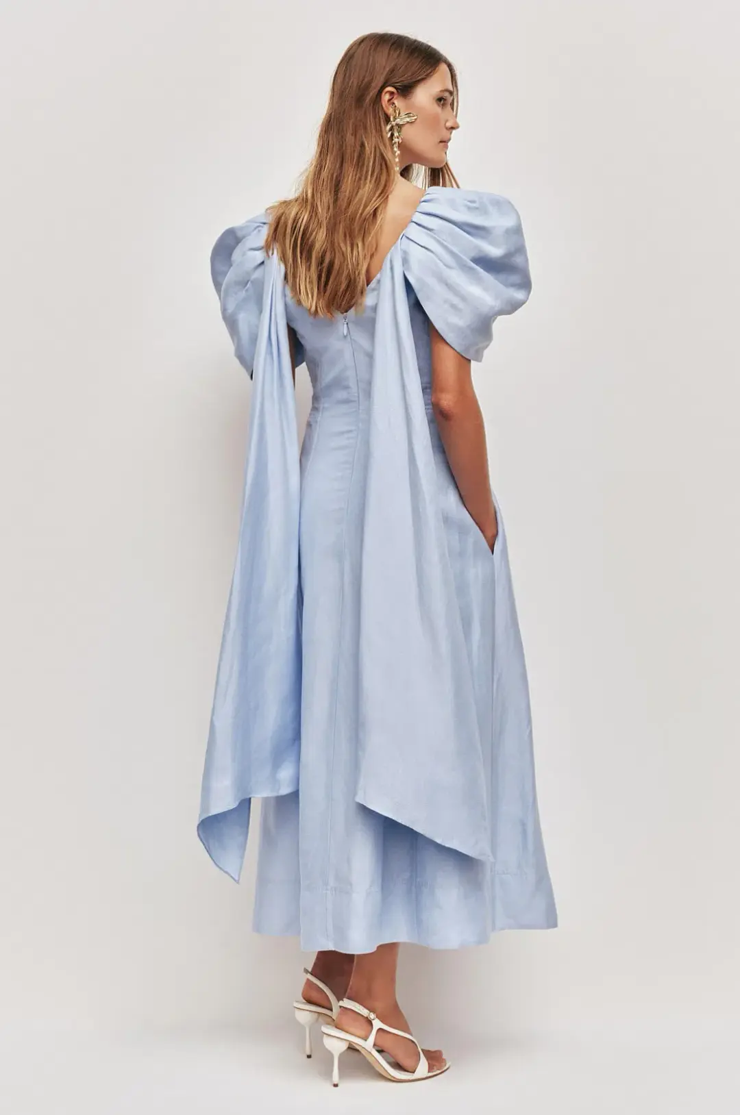 Aje Bisou Midi Dress in Pale Blue - Size 8 for rent on The Volte - main image
