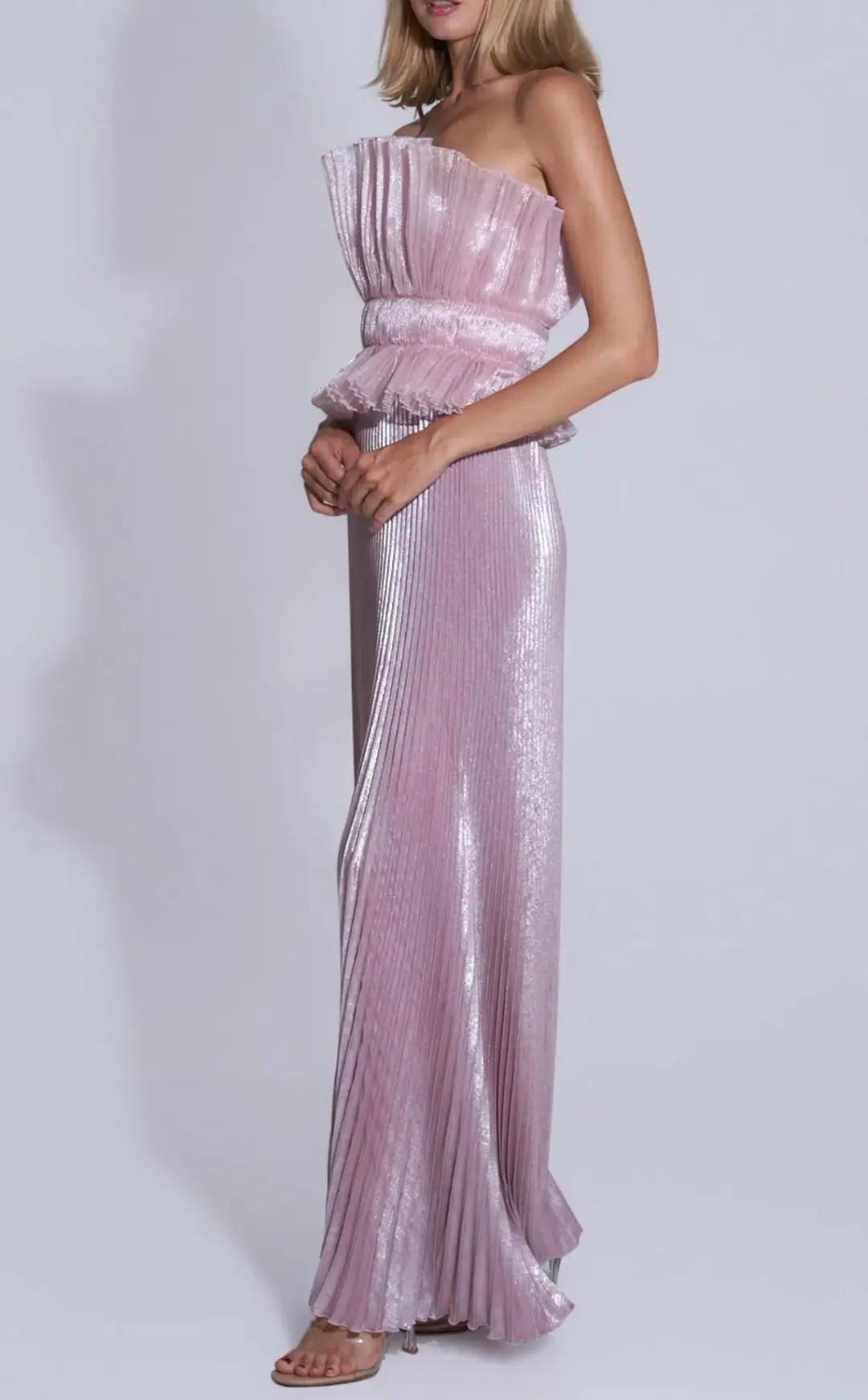 Lideé Masquerade Gown in Dusty Shimmer - Size 8 for rent on The Volte - main image