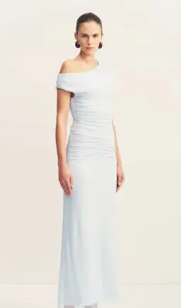 Shona Joy Mira Off Shoulder Maxi Dress in Sky - Size 8 for rent on The Volte - image 2
