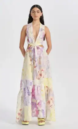 Oli & Kubo Reina Dress in Botanical Collage - Size 8 for rent on The Volte - image 1