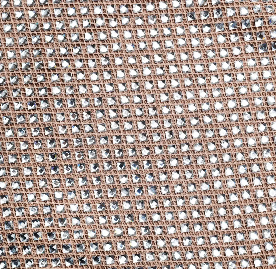 Self Portrait Silver Rhinestone Mesh Midi Dress AU 8 for rent on The Volte - main image