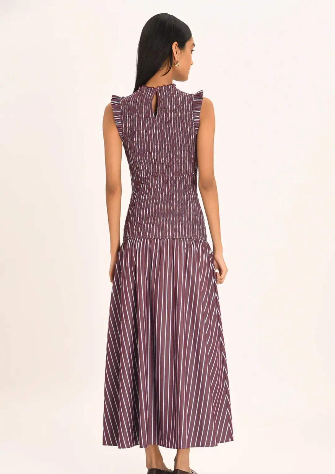 Steele Gabrielle Dress in Merlot Stripe - Size Small for rent on The Volte - main image