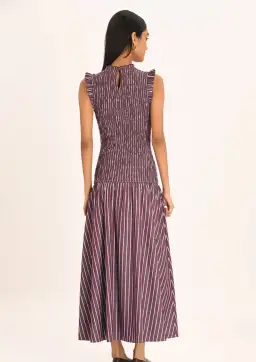 Steele Gabrielle Dress in Merlot Stripe - Size Small for rent on The Volte - image 3