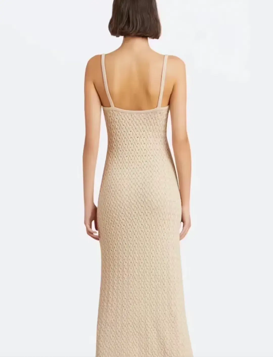 BEC & BRIDGE Effie Knit Key Maxi Dress in Shell Size Large for rent on The Volte - main image
