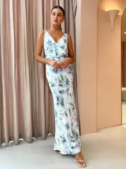 BEC & BRIDGE CORRINE V MAXI DRESS IN WATERCOLOUR FLORAL Size 8 for rent on The Volte - image 1