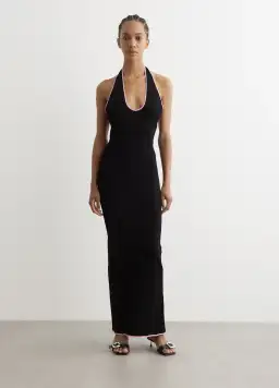 PARIS GEORGIA Black India Maxi Dress In Black/ Pink for rent on The Volte - image 1