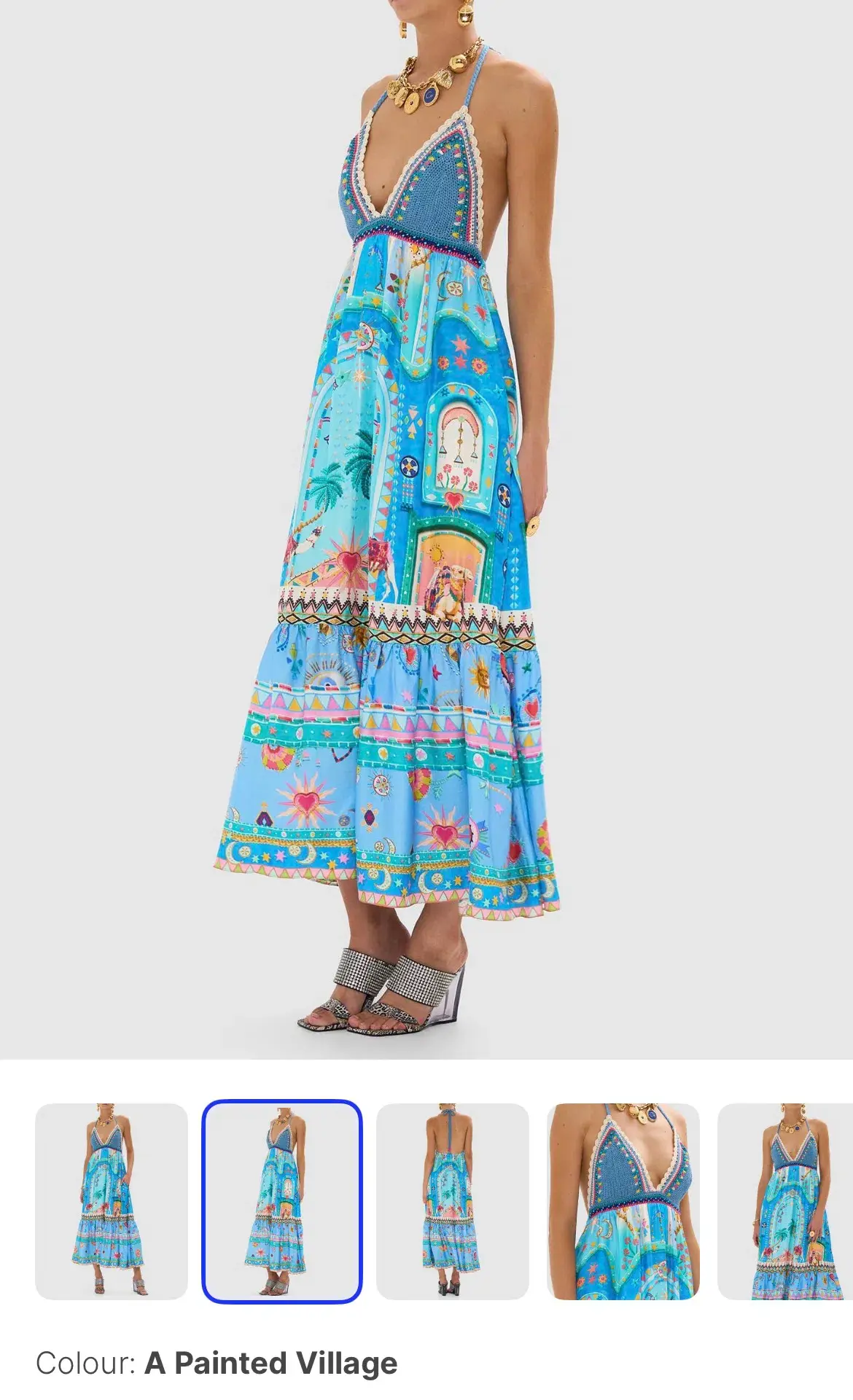 Camilla long dress with crochet bra, size S - Image 2