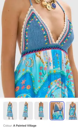 Camilla long dress with crochet bra, size S for rent on The Volte - image 4