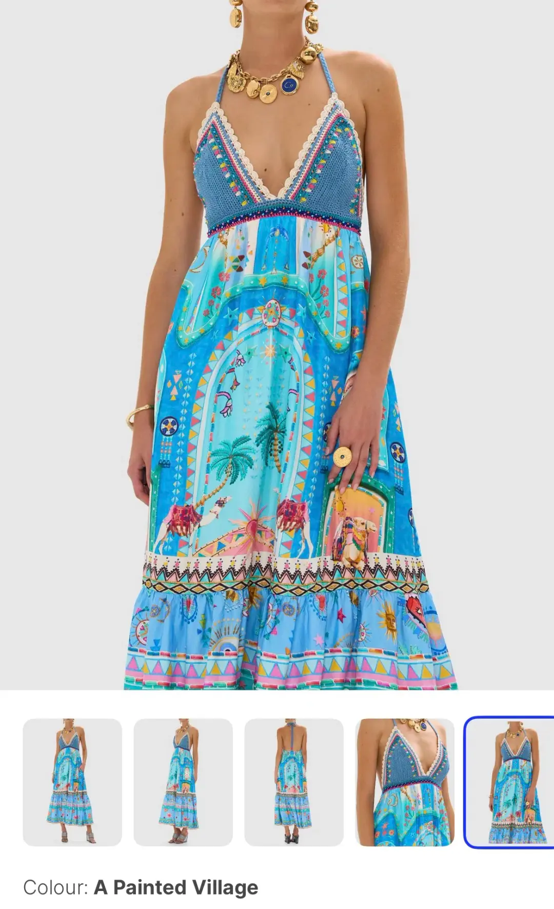 Camilla long dress with crochet bra, size S for rent on The Volte - main image