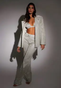 SLA THE LABEL SANTORINI TROUSERS SILVER SIZE S for rent on The Volte - image 1