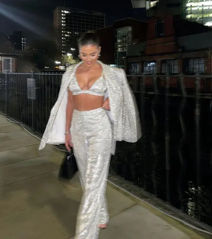 SLA THE LABEL SANTORINI TROUSERS SILVER SIZE S for rent on The Volte - main image