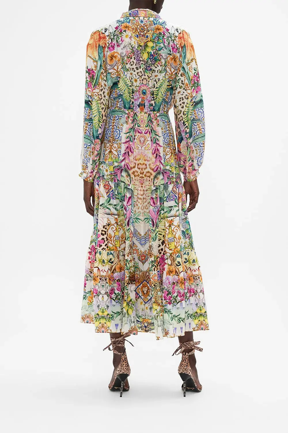 Tiered Long Shirt Dress Flowers Of Neptune - Image 4