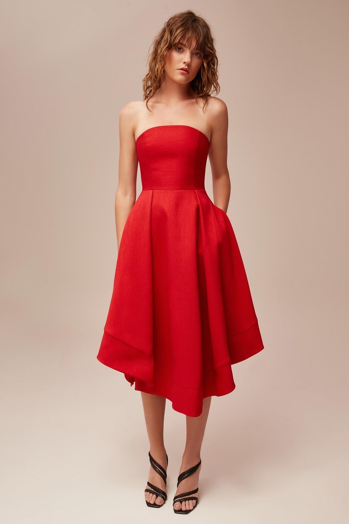 C/MEO Collective Making Waves Dress Red Size XXS - Image 1