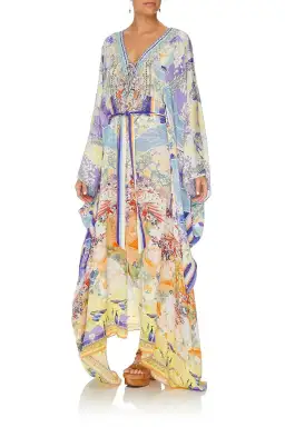 Girl In The Kimono Split Hem Lace Up Kaftan for rent on The Volte - image 6