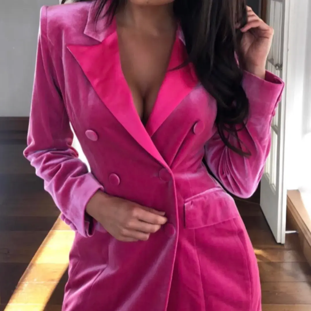 House of CB Blazer Mini Dress Pink Size 6 for rent on The Volte - main image