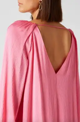 The Textured Satin Trapeze Dress Pink for rent on The Volte - image 4