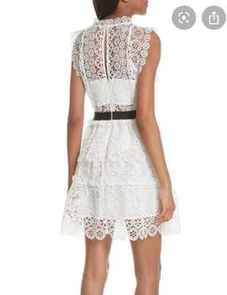 Self-portrait circle floral lace mini dress white size 10 AUS for rent on The Volte - image 2