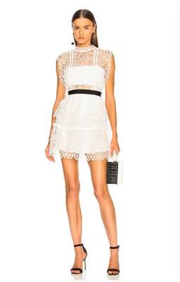 Self-portrait circle floral lace mini dress white size 10 AUS for rent on The Volte - image 1