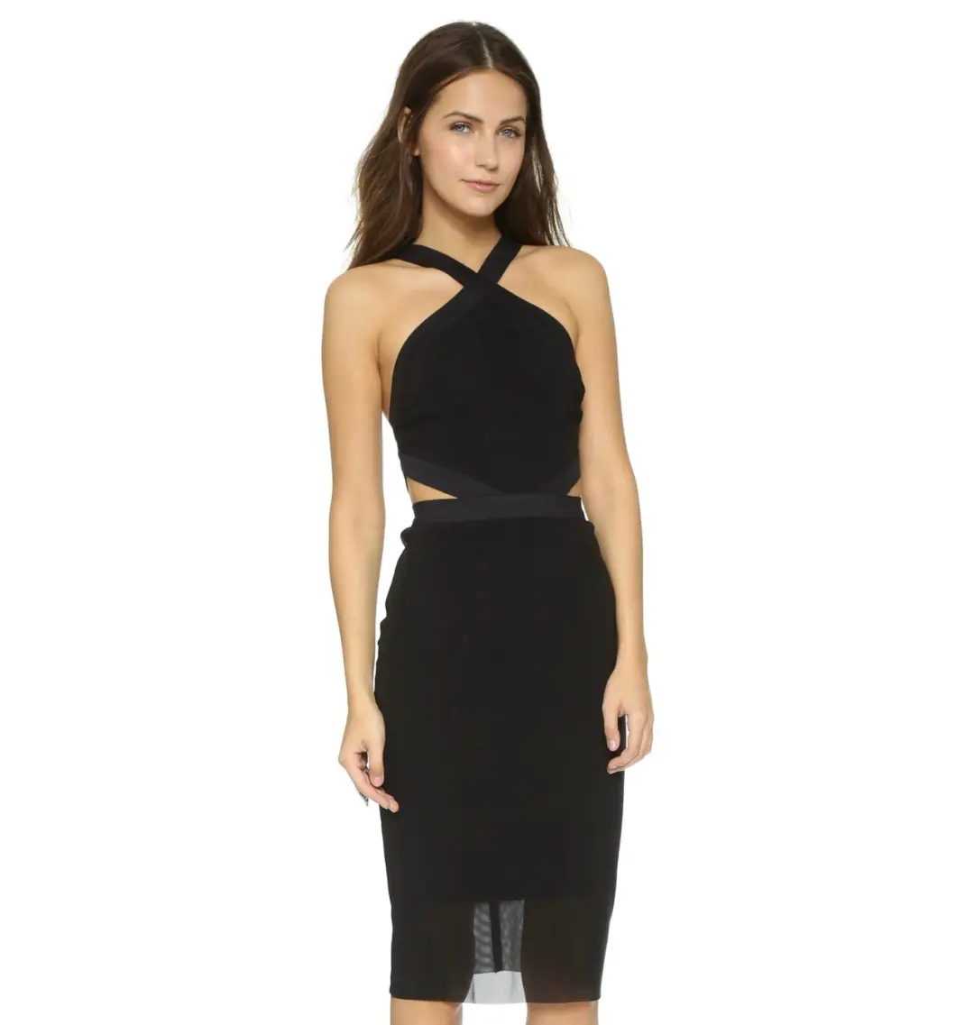 Bec & Bridge Parralle Halter Dress Black Size AU 10 for rent on The Volte - main image