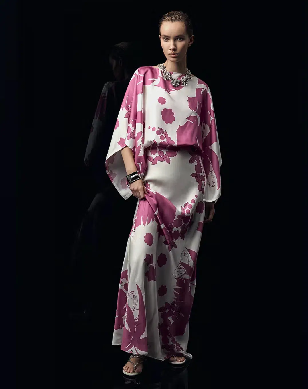 Silk Twill Sefton Slip Dress Pink for rent on The Volte - main image