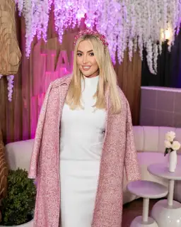 Pink And White Wool Coat for rent on The Volte - image 1