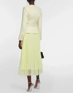 Self-Portrait Bouclé and chiffon midi dress for rent on The Volte - image 2