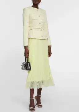 Self-Portrait Bouclé and chiffon midi dress for rent on The Volte - image 1