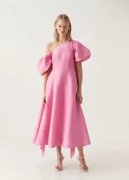 Arista Tulip Sleeve Midi Dress Pink Size 14 for rent on The Volte - image 1
