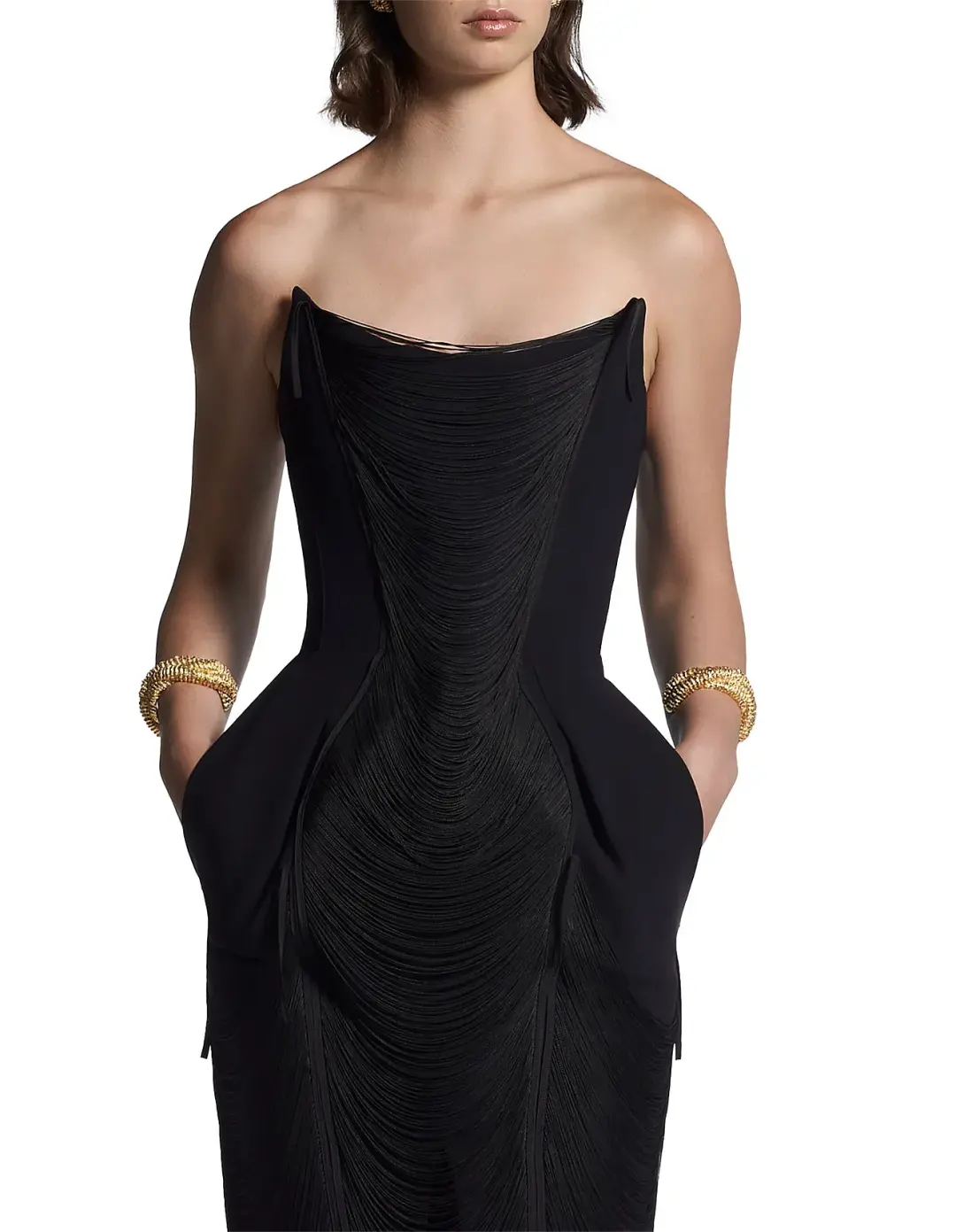 Pardon Fringe Cocktail Midi Dress for rent on The Volte - main image