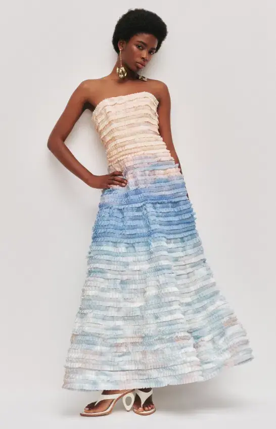 AJE Juliet Midi Dress Horizon Size 10 for rent on The Volte - main image