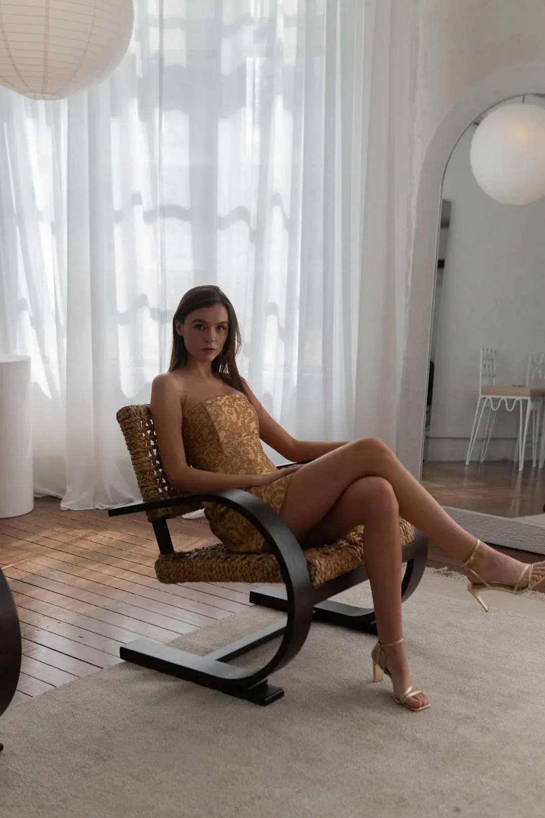 Brocade Dress Gold for rent on The Volte - main image