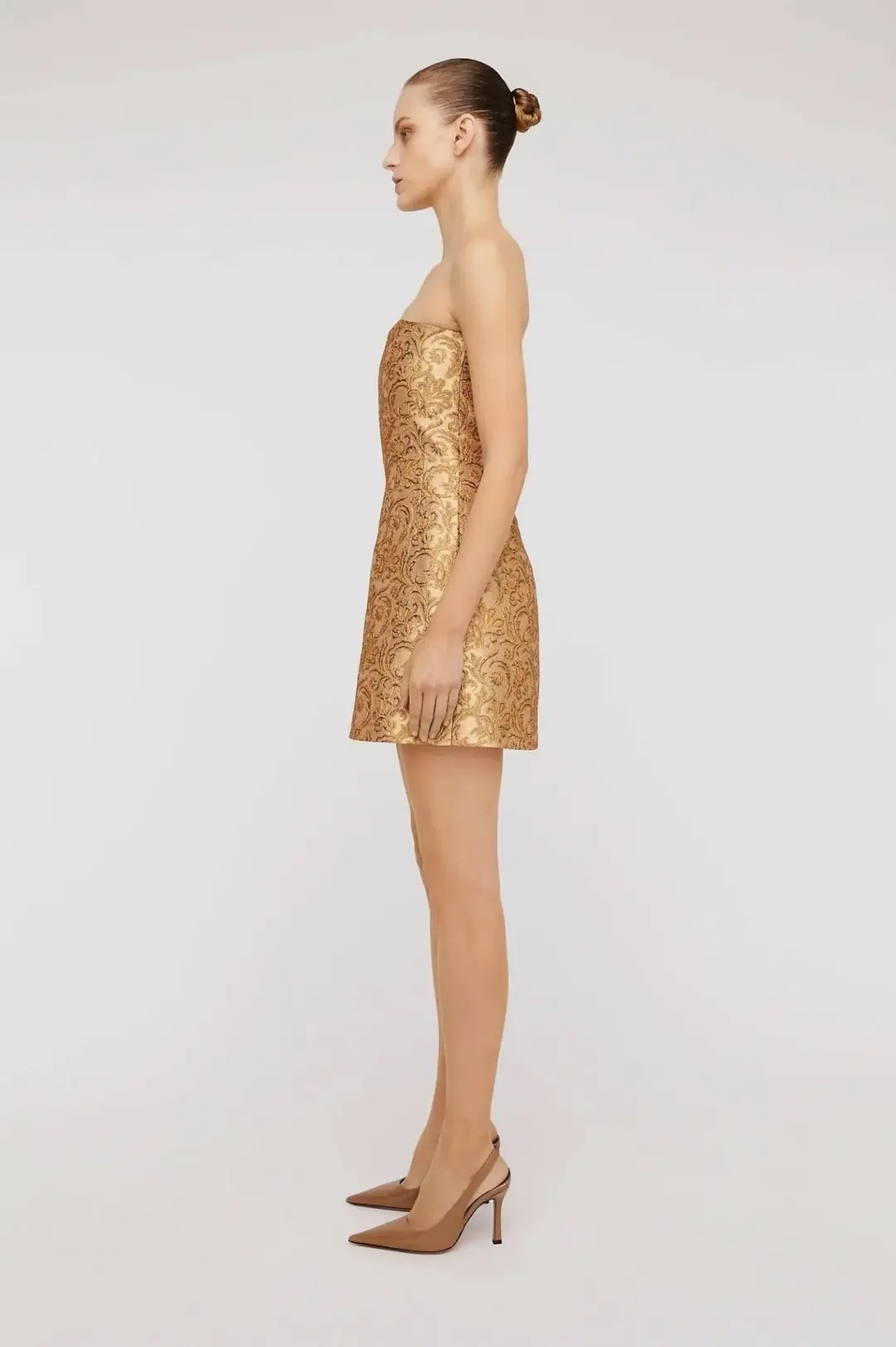 Brocade Dress Gold for rent on The Volte - main image