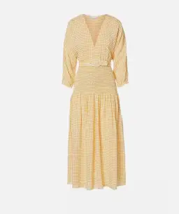 Gingham Shirred Dress Tangerine for rent on The Volte - image 3