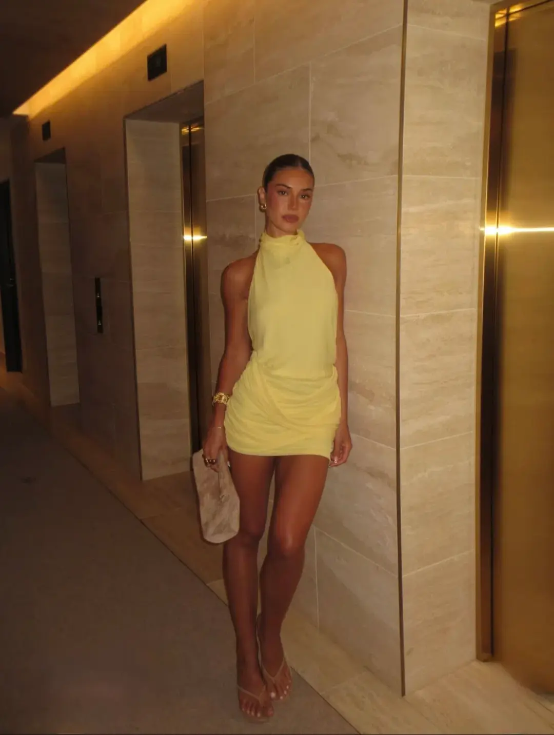 Benni Maisie Mini Dress Yellow Size 8 for rent on The Volte - main image