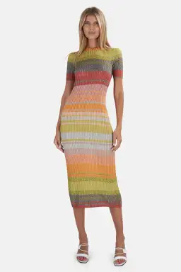 Zimmermann Brightside Knit Shirtdress in Sunset Ombre size 8/10 for rent on The Volte - image 1